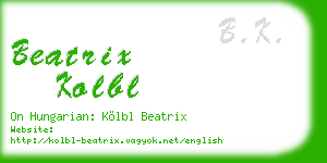 beatrix kolbl business card