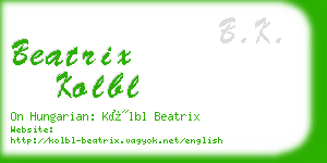 beatrix kolbl business card